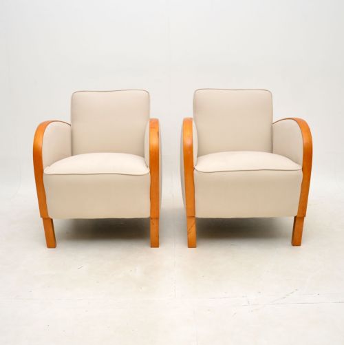 fig 1. Pair of Art Deco Armchairs in Satin Birch