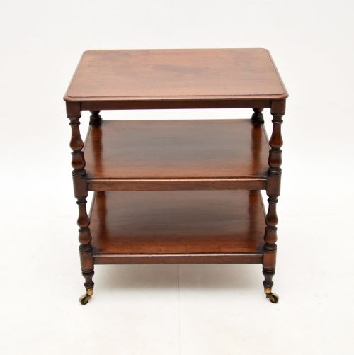 fig 1. Antique Victorian Mahogany Three Tier Side Table