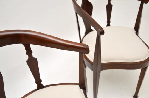 fig 1. Pair of Antique Edwardian Mahogany Corner Chairs
