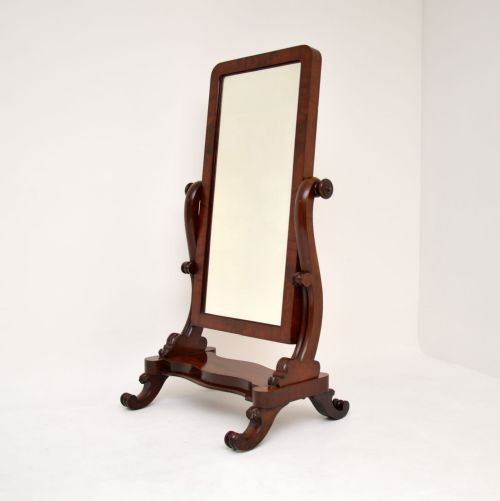 fig 1. Antique Victorian Mahogany Cheval Mirror