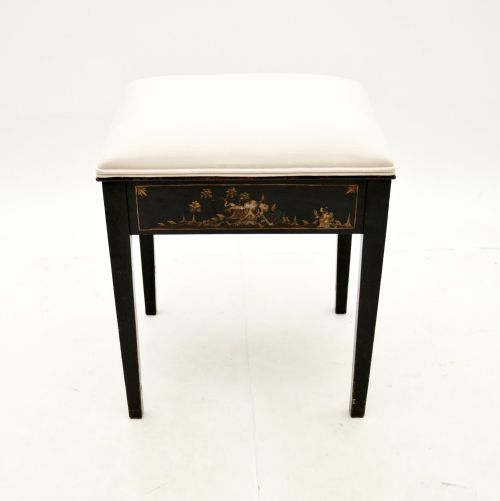 fig 1. Antique Lacquered Chinoiserie Piano Stool