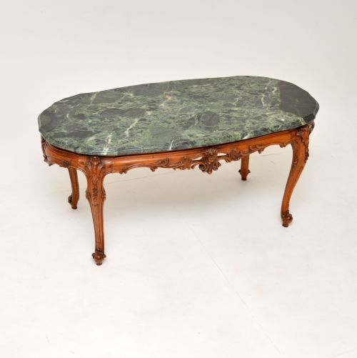 Antique French Marble Top Coffee Table
