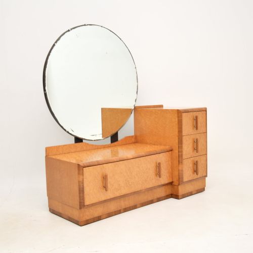 Art Deco Birds Eye Maple and Walnut Dressing Table
