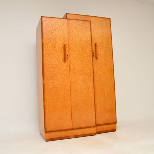 Art Deco Birds Eye Maple and Walnut Wardrobe
