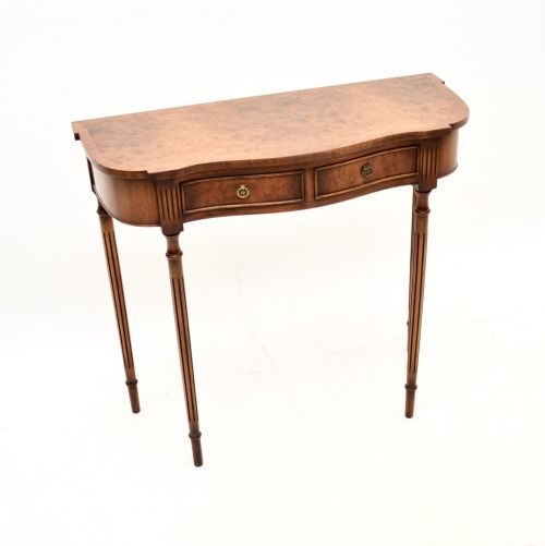 Antique Georgian Style Burr Walnut Console Table
