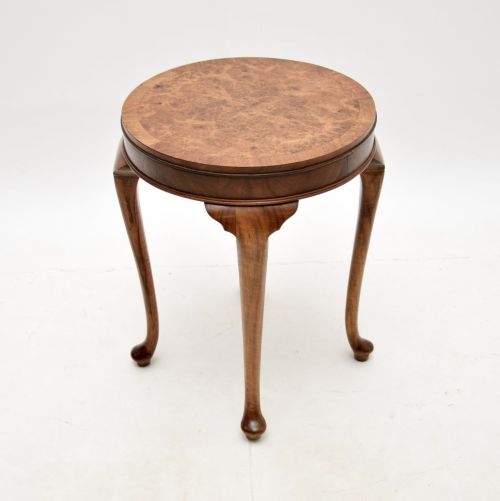 fig 1. Antique Burr Walnut Occasional Side Table by Maple and Co.