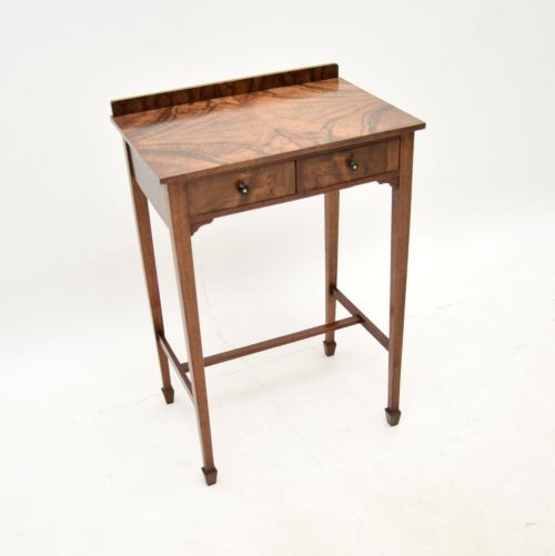 Antique Figured Walnut Side Table
