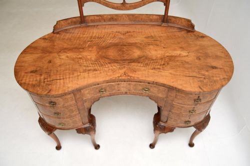fig 2. Antique Walnut Kidney Shaped Dressing Table and Stool