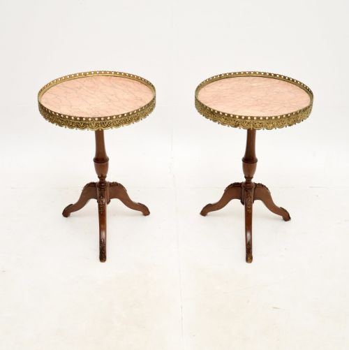 Pair of Antique Marble Top Wine Tables
