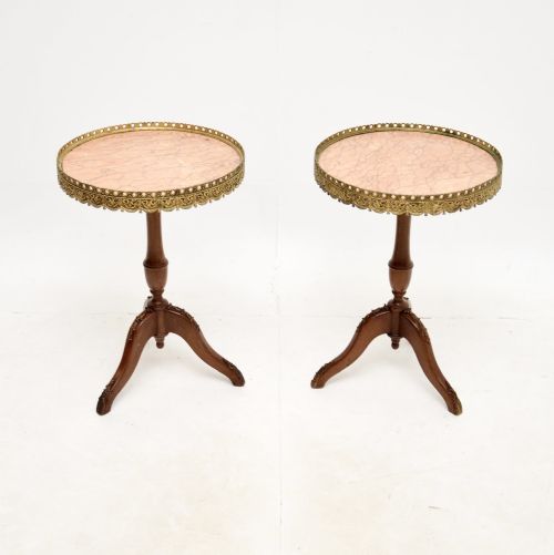 fig 1. Pair of Antique Marble Top Wine Tables