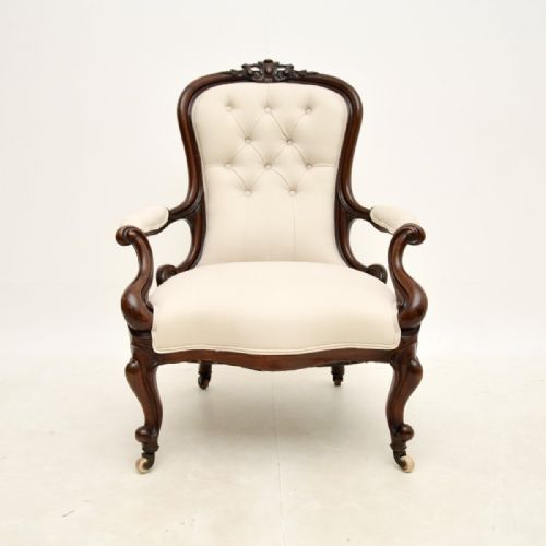 fig 1. Antique Victorian Mahogany Spoon Back Armchair
