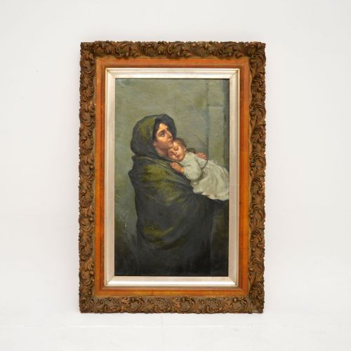 Antique Dutch Oil Painting in a Giltwood Frame