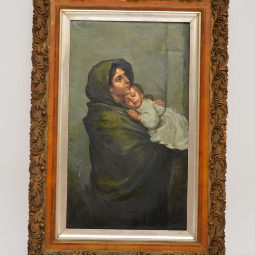 fig 1. Antique Dutch Oil Painting in a Giltwood Frame