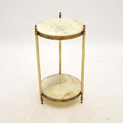 fig 1. Antique French Brass and Onyx Side Table