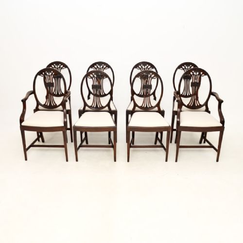 Set of Eight Antique Mahogany Dining Chairs

