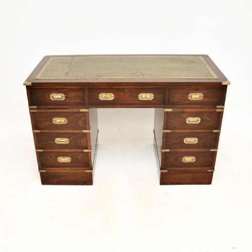 fig 1. Antique Mahogany Military Campaign Style Desk