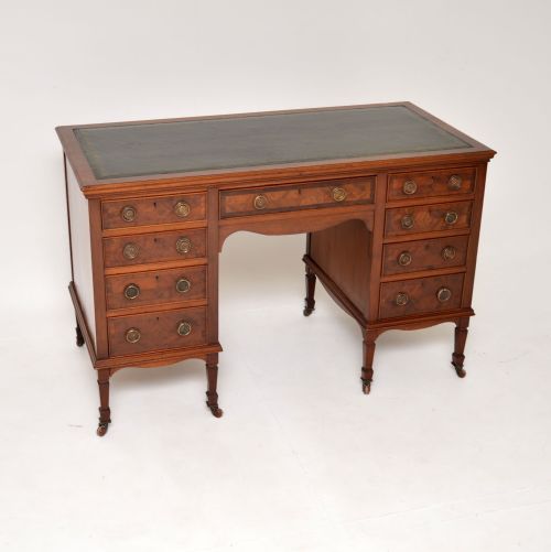Antique Victorian Mahogany Leather Top Desk
