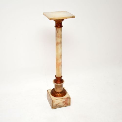 Antique Onyx and Brass Column
