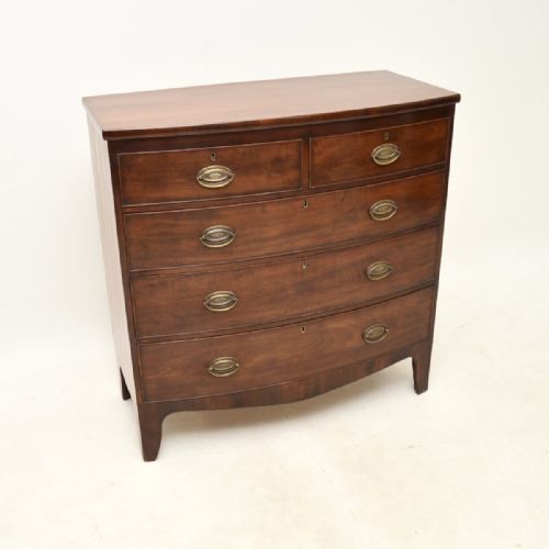 Antique Georgian Mahogany Bow Fronted Chest of Drawers
