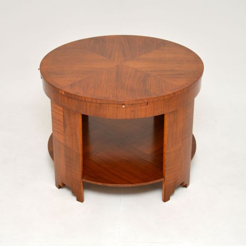 Large Art Deco Walnut Coffee Table
