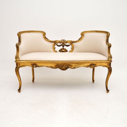 fig 1. Antique French Carved Gilt Wood Settee
