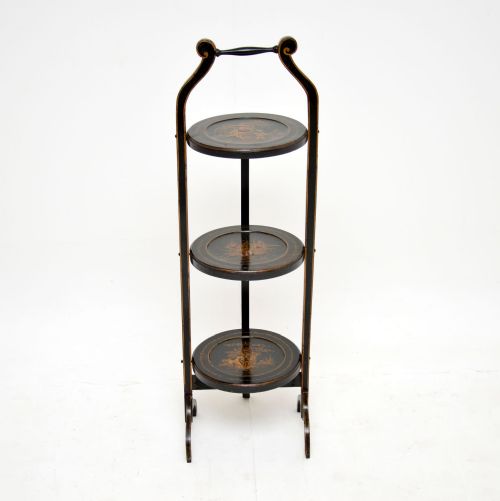 fig 1. Antique Lacquered Chinoiserie Cake Stand