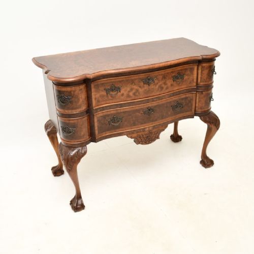 Antique Burr Walnut Lowboy Chest of Drawers
