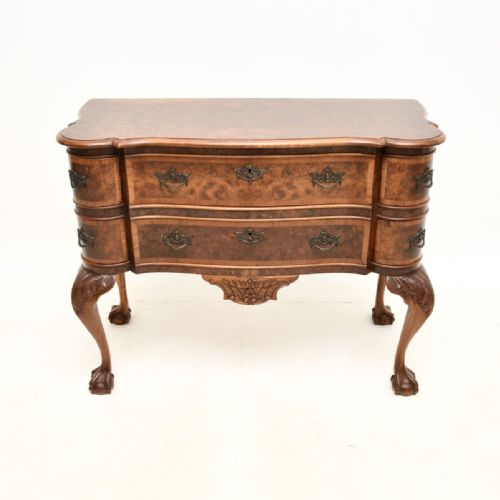fig 1. Antique Burr Walnut Lowboy Chest of Drawers