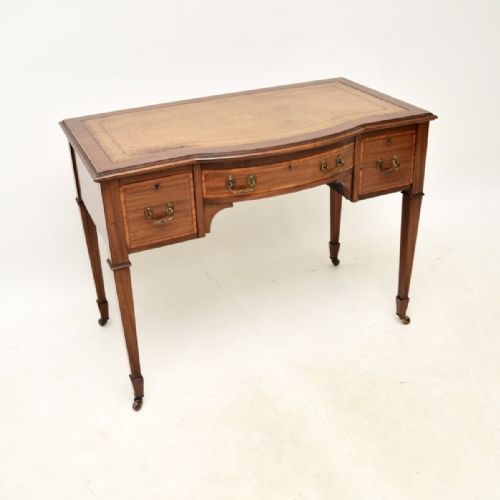 Antique Sheraton Revival Mahogany & Satinwood Desk
