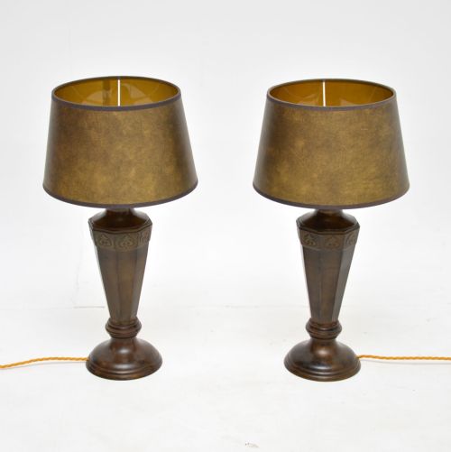 fig 1. Pair of Antique Neoclassical Style Bronze Table Lamps