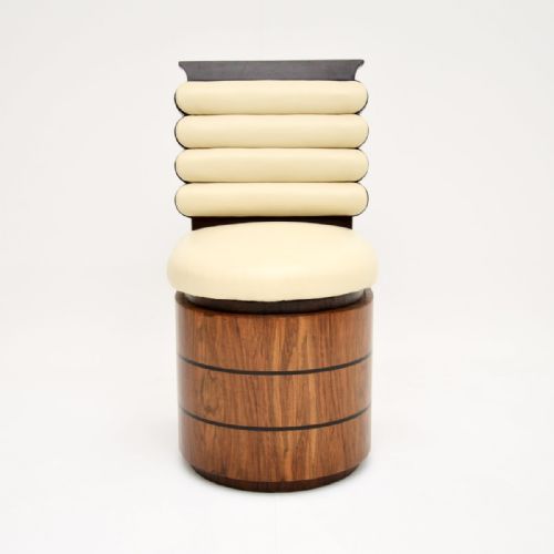 fig 1. Art Deco Walnut, Rosewood and Leather Desk Chair / Stool
