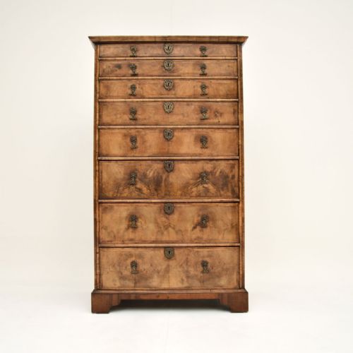 fig 1. Antique Figured Walnut Chest of Drawers