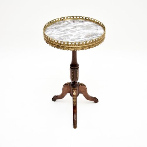 Antique French Marble Top Wine Table
