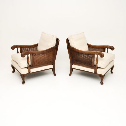 fig 1. Pair of Antique Cane Bergere Armchairs