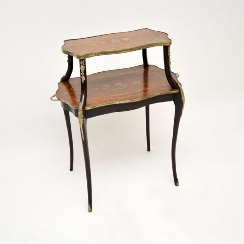 Antique French Inlaid Walnut Etagere
