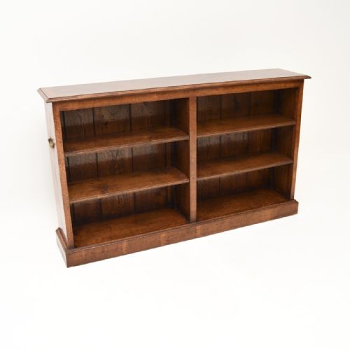 Antique Burr Walnut Open Bookcase
