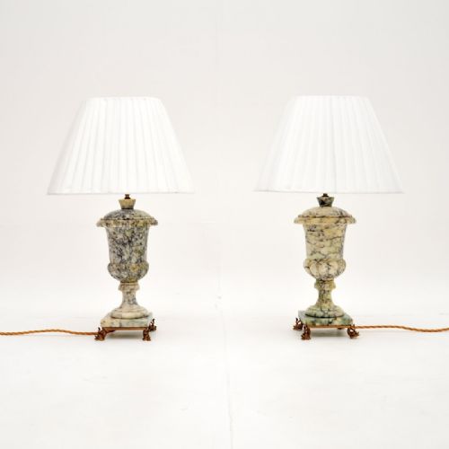 fig 1. Pair of Antique Marble Table Lamps