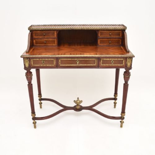 fig 1. Antique French Inlaid Kingwood Escritoire Desk