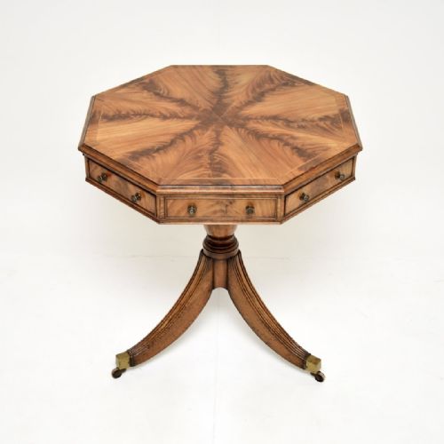 fig 1. Antique Flame Mahogany Octagonal Drum Table
