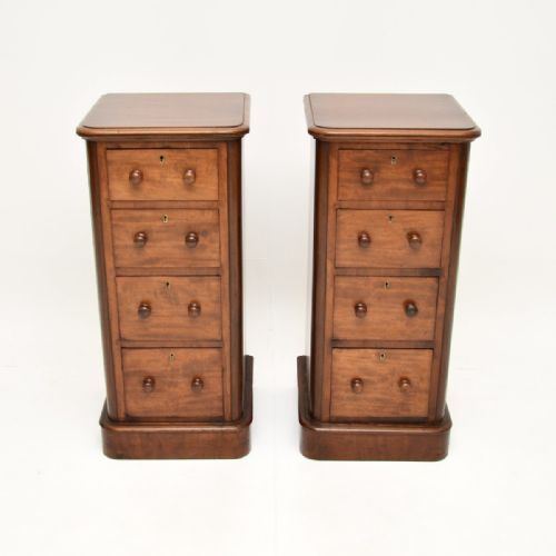 fig 1. Pair of Antique Victorian Mahogany Bedside Chests