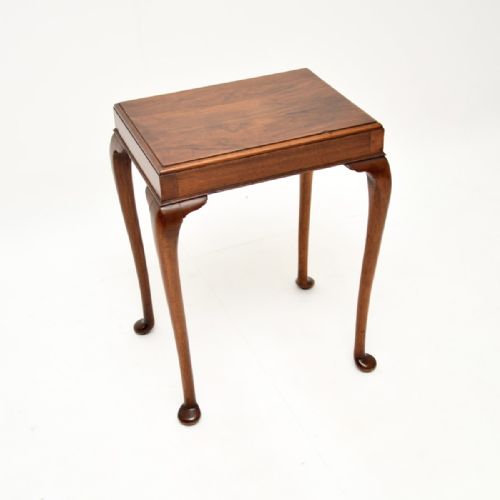 Antique Edwardian Figured Walnut Side Table

