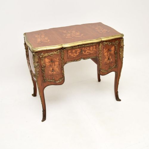 Antique French Inlaid Marquetry Knee Hole Desk
