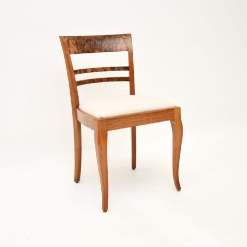fig 1. Set of Six Antique French Burr Walnut Dining Chairs