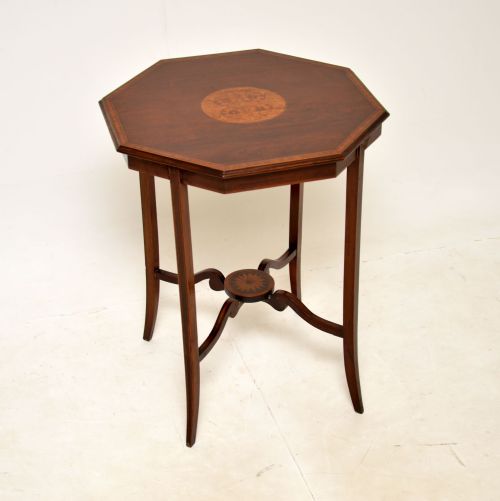 Antique Edwardian Inlaid Mahogany Side Table
