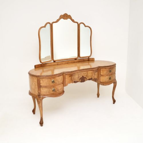 fig 1. Antique Burr Walnut Dressing Table and Stool