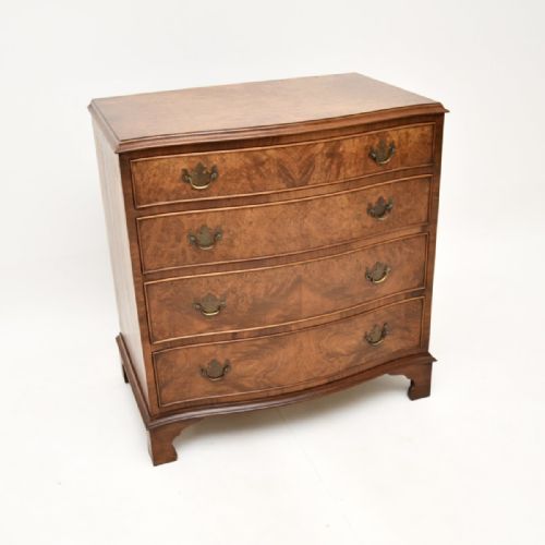 Antique Serpentine Burr Walnut Chest of Drawers
