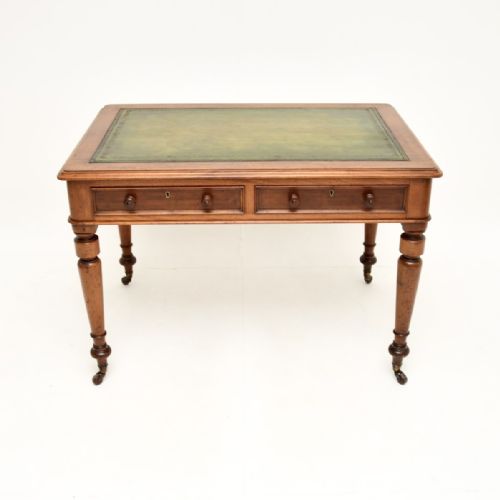 fig 1. Antique Victorian Mahogany Leather Top Writing Desk
