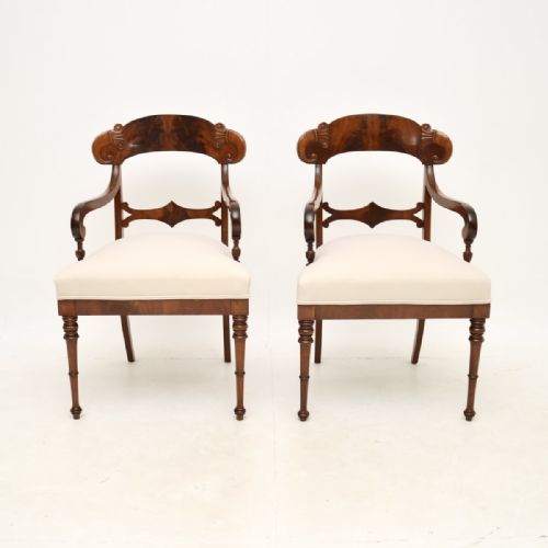 fig 1. Pair of Antique Swedish Mahogany Armchairs
