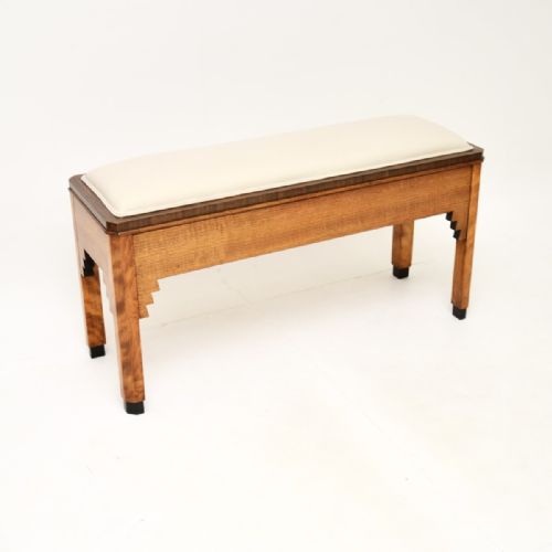 Art Deco Walnut and Oak Bench / Stool
