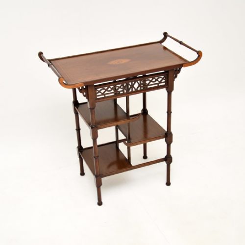 Antique Edwardian Inlaid Mahogany Side Table
